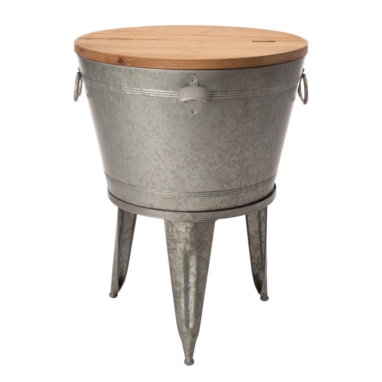 Glitzhome® 26" Galvanized Beverage Tub Accent Table